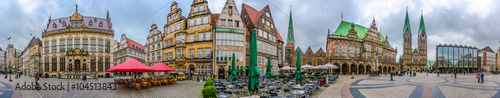 Famous Bremen Market Square in the historic town of Bremen  Germany