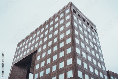 Modern Low Rise Office Building on Overcast Day