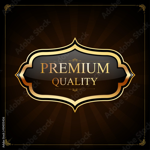 Label with gold elements.