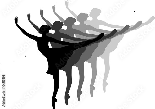 Ballerina in schwarz und grau