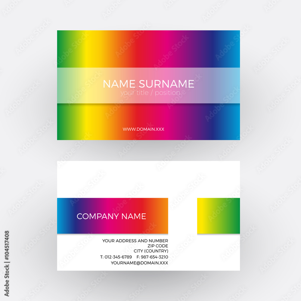 Fototapeta premium Vector abstract rainbow design. Business card