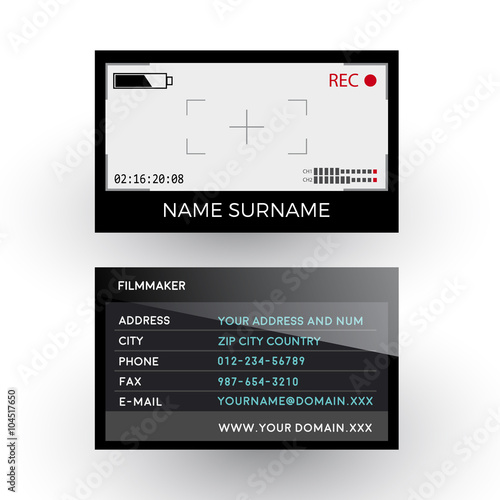 Vector abstract viewfinder camera, filmmaker concept. Business c