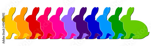 Multicolored Rabbit Silhouettes | Vector graphics
