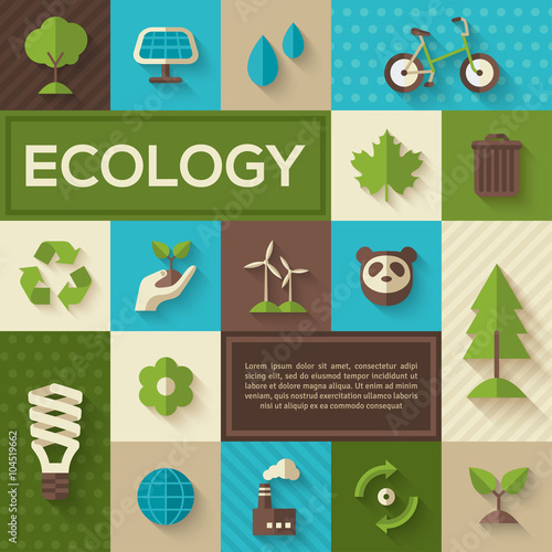 Flat concept icons of ecology