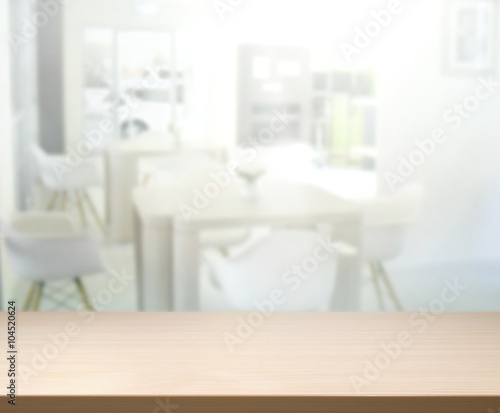 Table Top And Blur Interior of Background