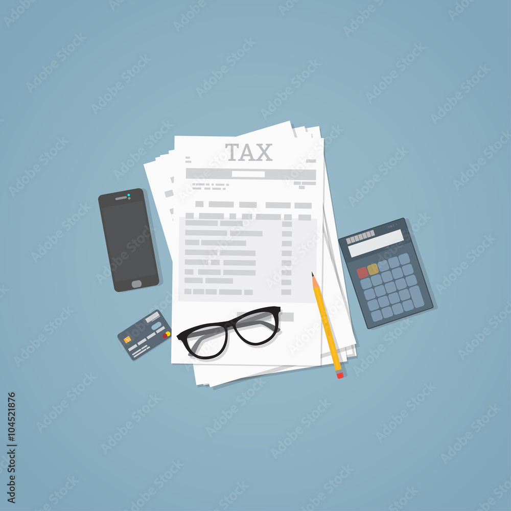 Taxes calculation illustration Taxes calculation illustration