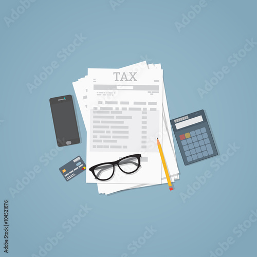 Taxes calculation illustration