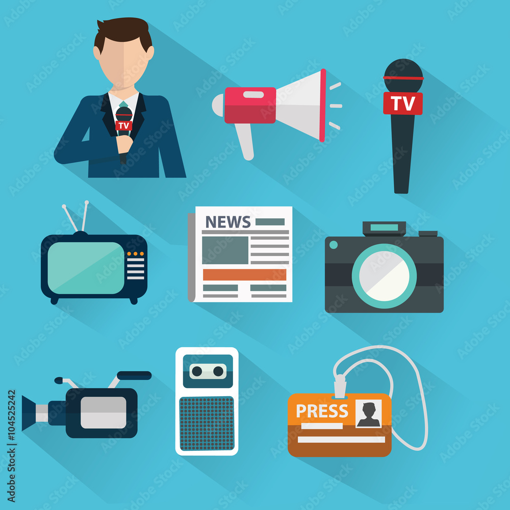 Media Press Reporter Interview Microphone 3d Illustration Stock  Illustration