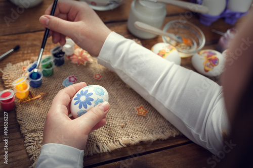 Hand painted decoupage Easter eggs