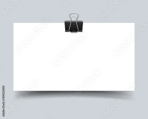 Paper card with clip and shadow