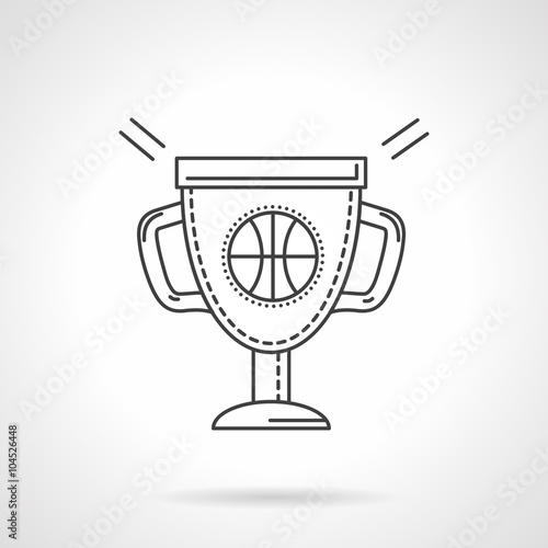 Basketball cup flat line design vector icon