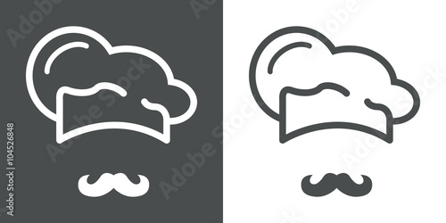 Icono plano gorro de cocinero y bigote #1