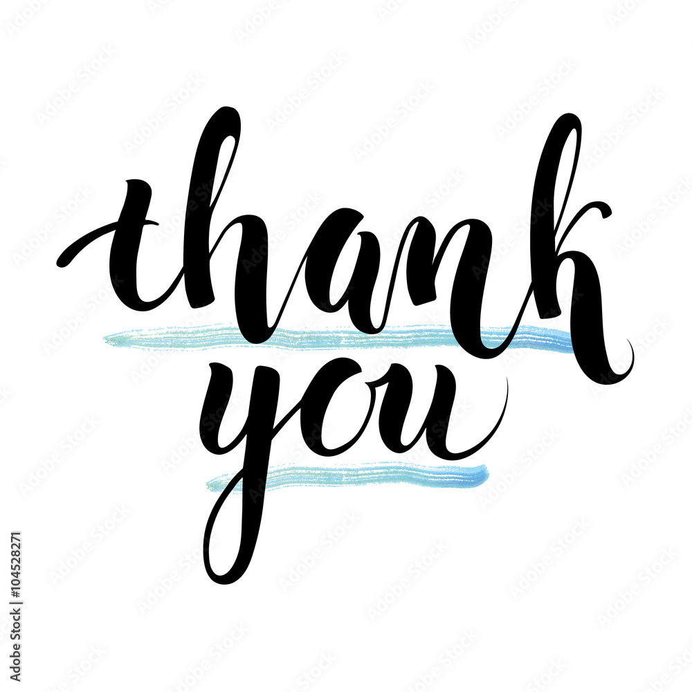 Thank you, ink handmade lettering. Design element. Vector calligraphy Thank you, ink handmade lettering. Design element. Vector calligraphy