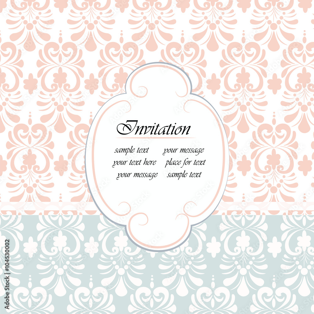 Vintage Invitation with ornaments. Vector