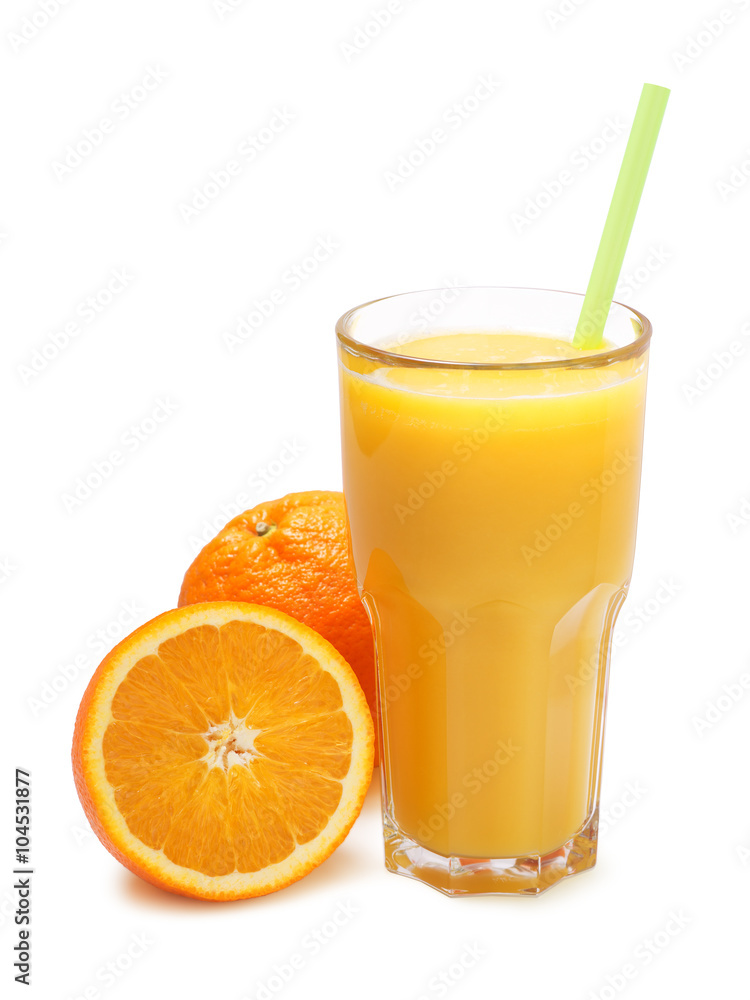 glass of freshly pressed orange juice isolated glass of freshly pressed orange juice isolated