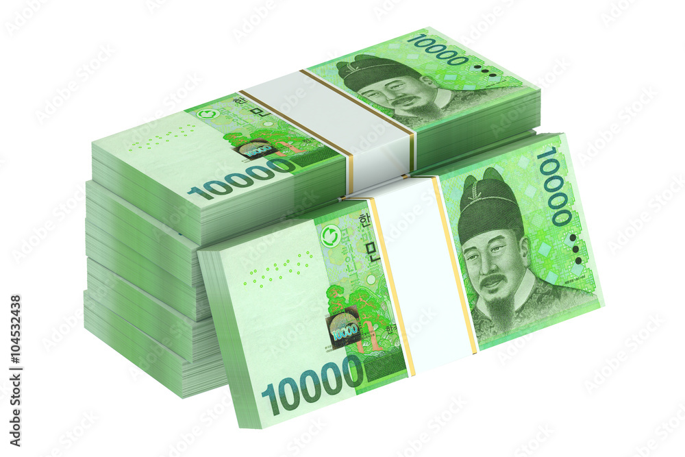 packs of South Korean won packs of South Korean won