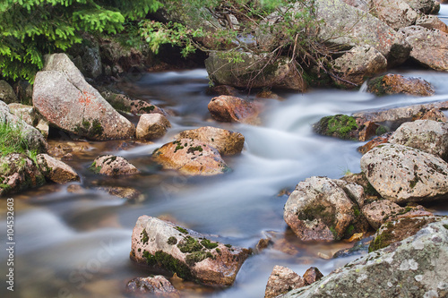 Waterfall at White Labe River in Giant Mountains photo