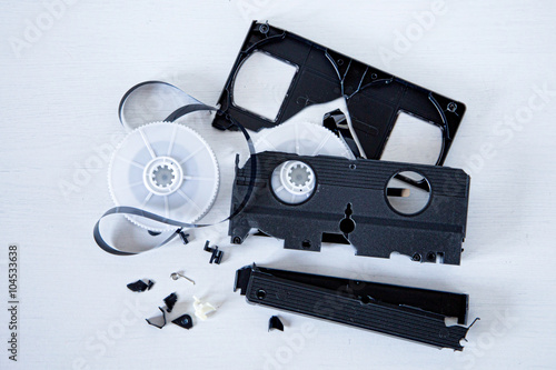 Old VHS tape broken