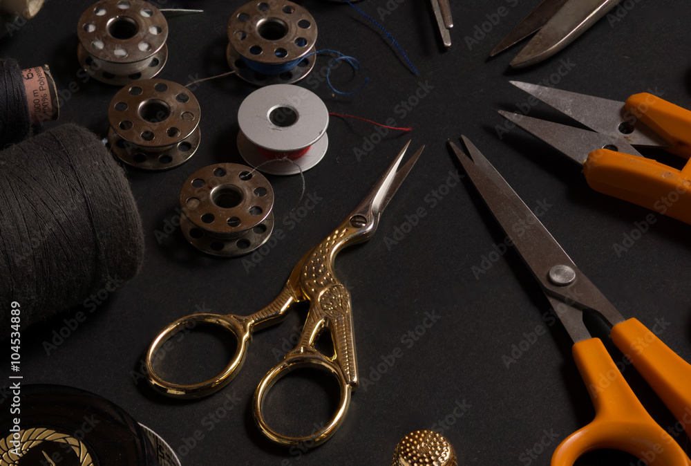 Obraz premium Clothing and fashion industry tools of creation.