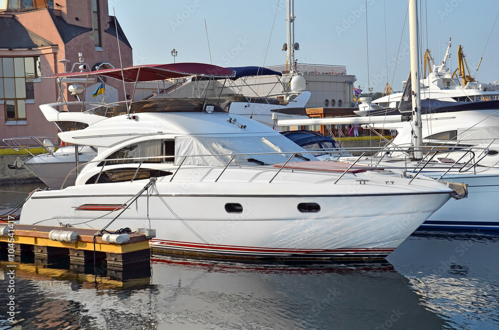 Fototapeta premium Motor yacht in jetty