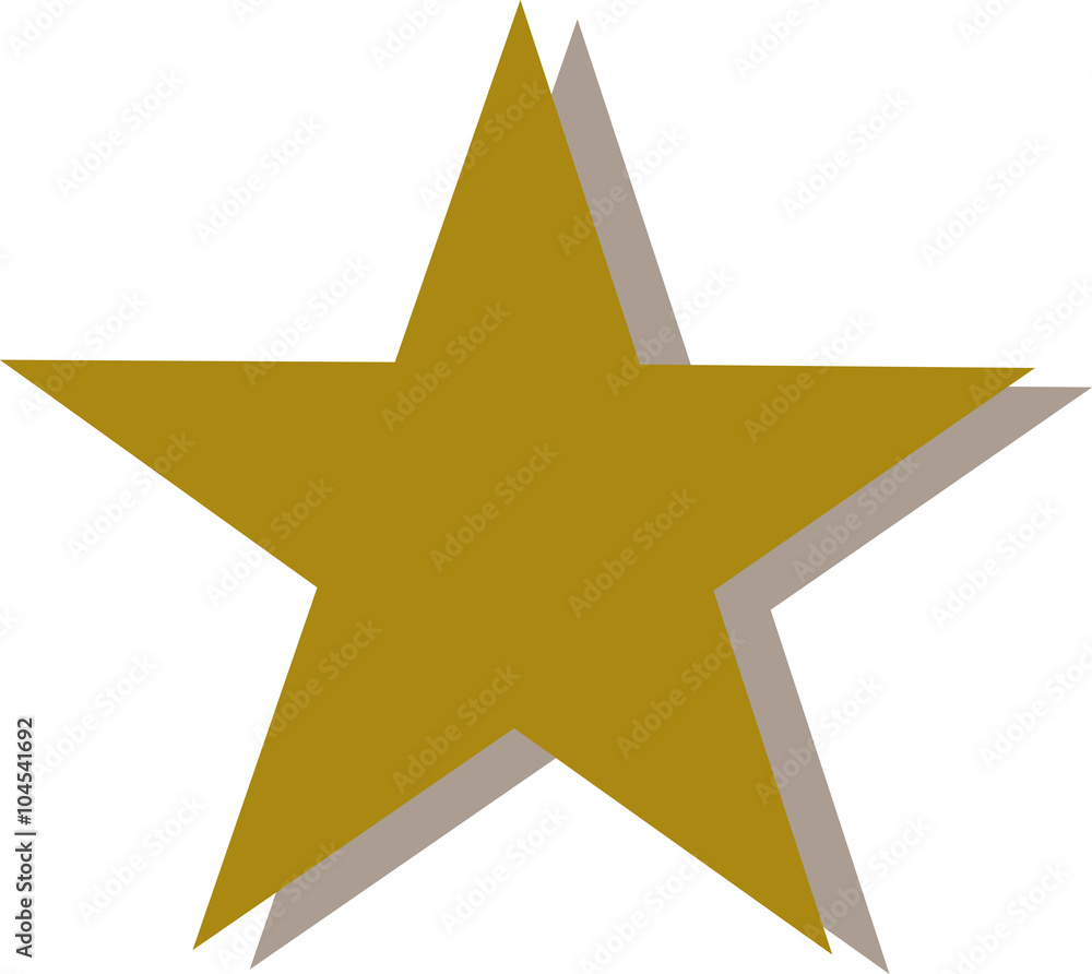 Golden star with shaddow