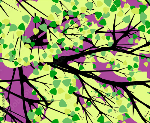 crown of trees on a purple background seamless vector pattern