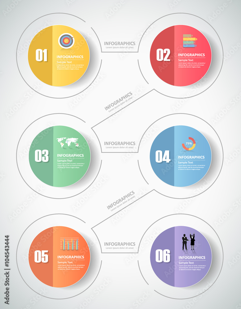 6 steps infographic template. can be used for workflow layout, diagram 6 steps infographic template. can be used for workflow layout, diagram