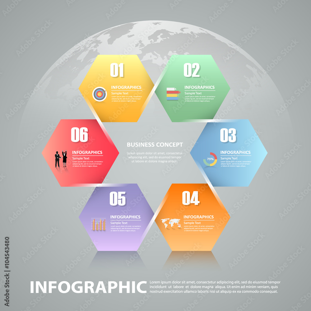 6 steps infographic template. can be used for workflow layout, diagram 6 steps infographic template. can be used for workflow layout, diagram