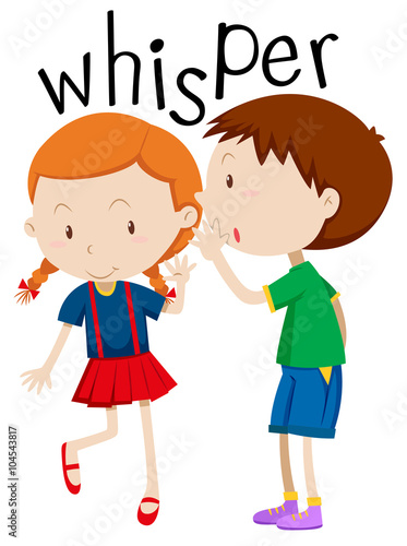 Boy whispering to the girl