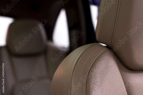 Detail of leather car seats. photo