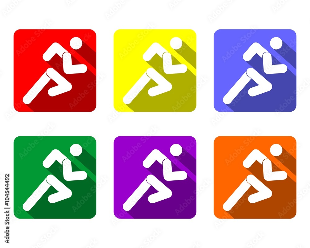 Running icon flat square Running icon flat square