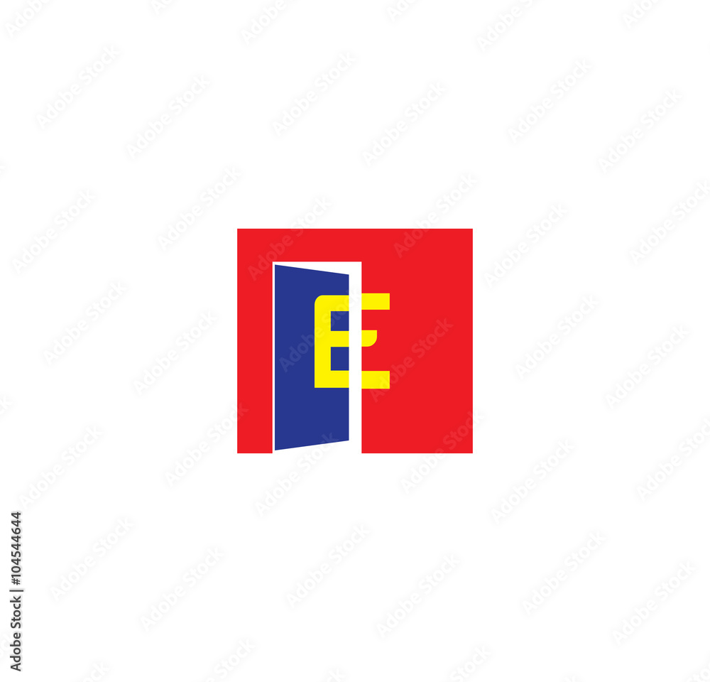 Fototapeta premium E initial letter with door