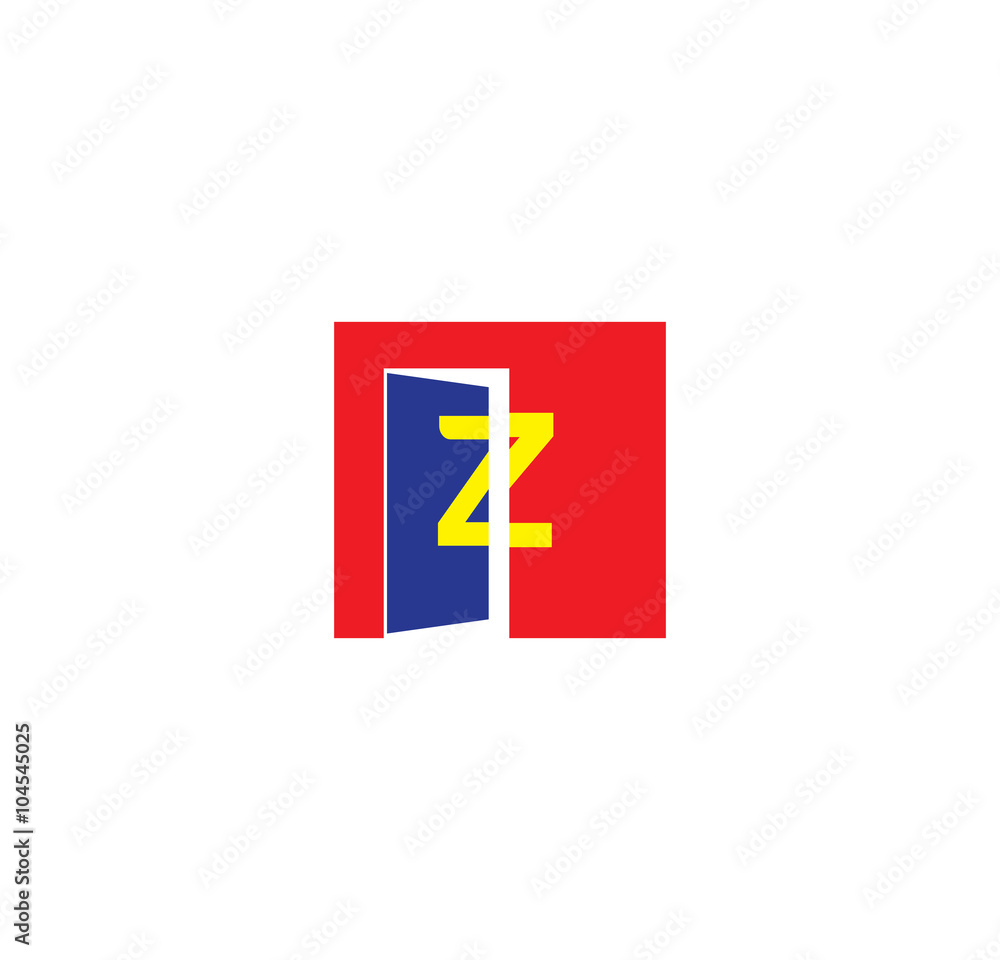 Z initial letter with door