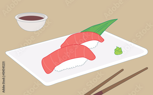 Toro sushi, fatty bluefin tuna belly sushi