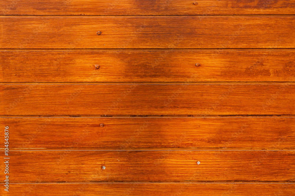 Fototapeta premium Brown wooden wall background detail.