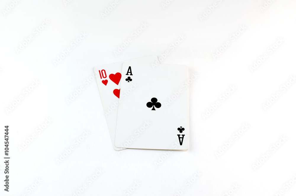 two playing cards ace and a ten two playing cards ace and a ten