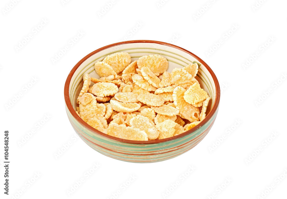 Cornflakes in bowl Cornflakes in bowl