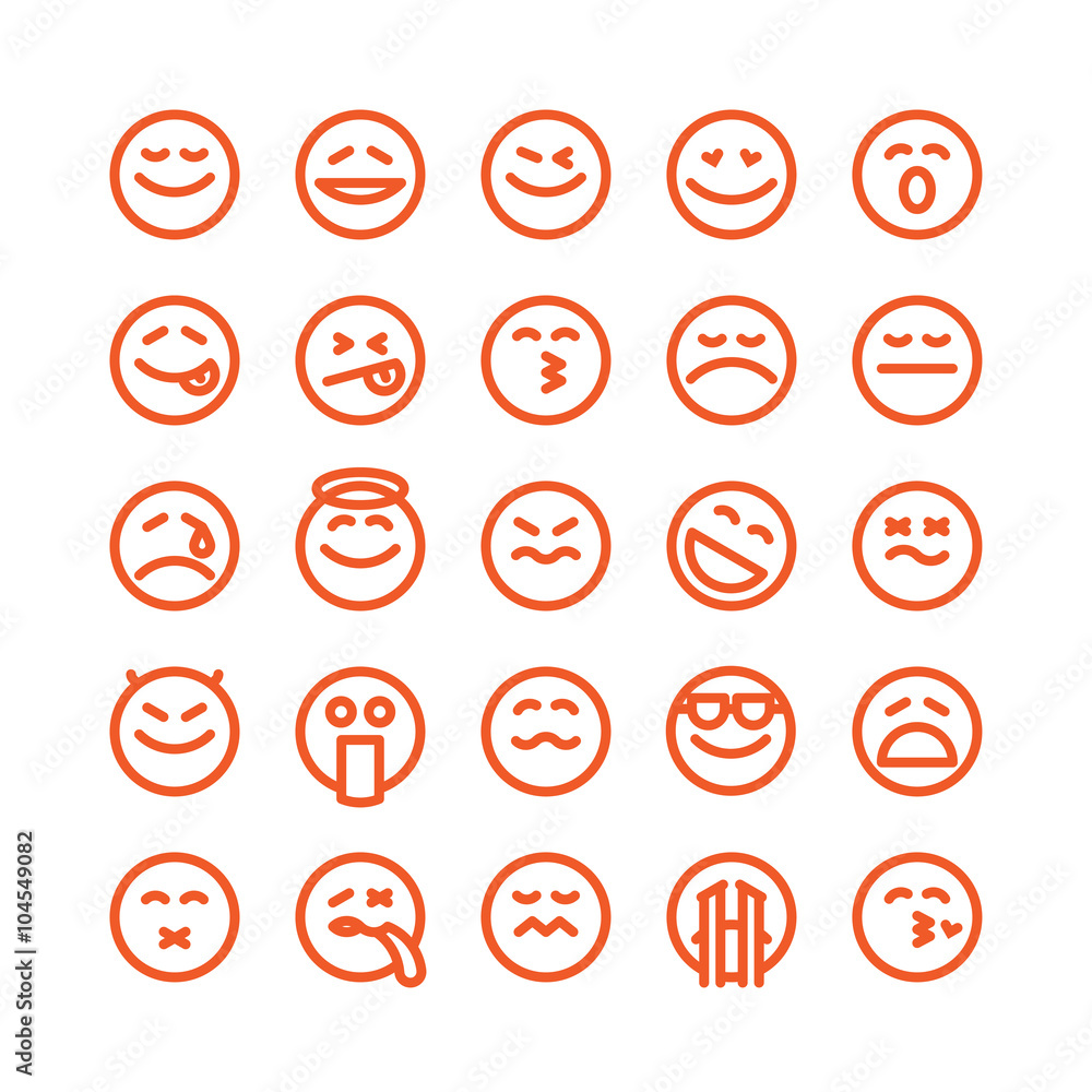 Set of emoji emoticons Set of emoji emoticons