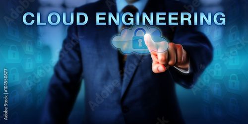 Software Engineer Pointing At CLOUD ENGINEERING