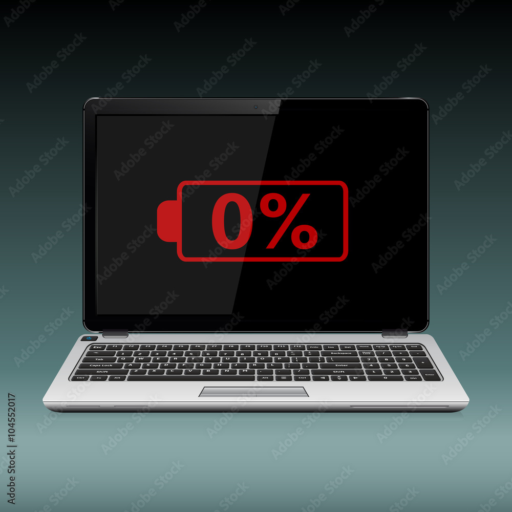 Laptop with low battery Laptop with low battery
