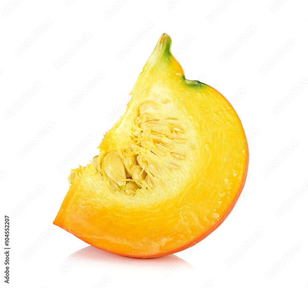 Sliced pumpkin isolated on the white background Sliced pumpkin isolated on the white background