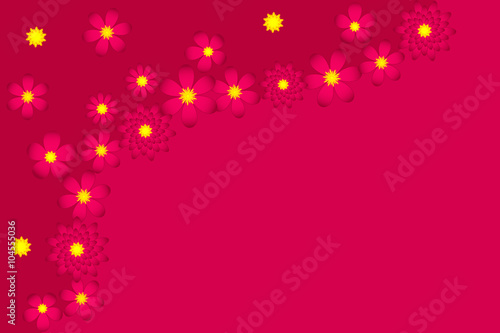 Pink-red background with flowers.
Floral background. Can be used as standalone picture or for decorating postcards, greating cards, invitations to springtime holidays.