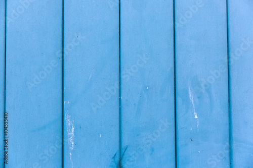 Blue painted wooden fence texture