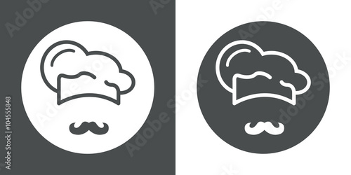 Icono plano gorro de cocinero y bigote #2