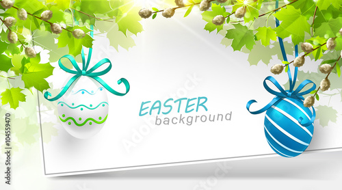 Easter decoration with leaves