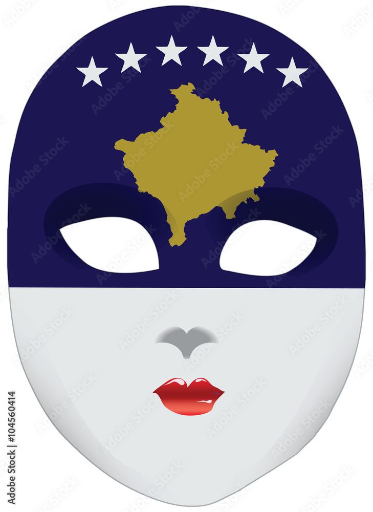 Abstract face mask with the flag of Kosovo