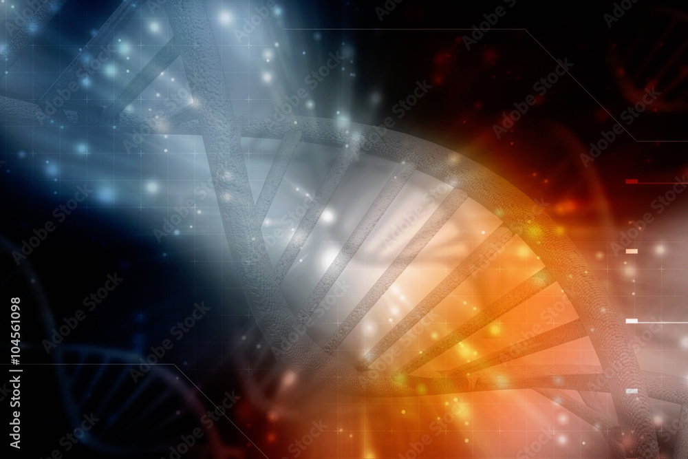 Obraz premium Digital illustration DNA structure in colour background