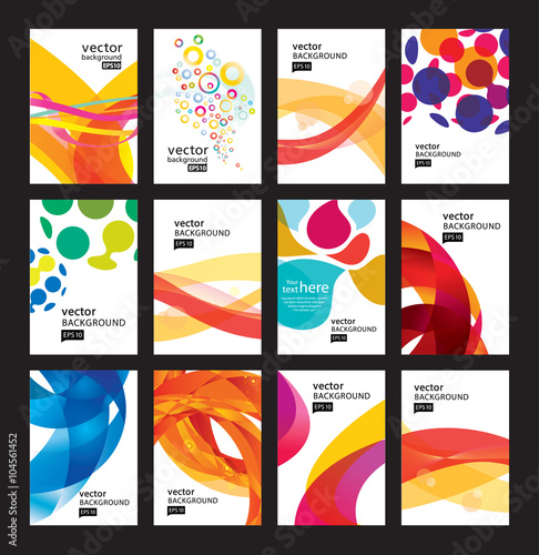 Set of 12 vector abstract business card  design templates