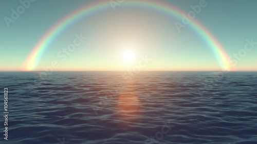 motion up sun on rainbow sky backgrounds with flare