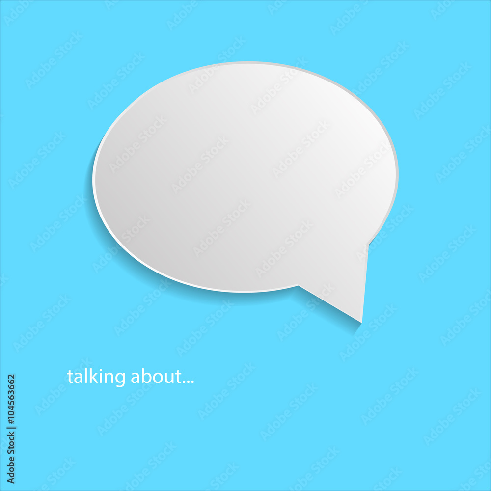 Talking about paper bubble icon on blue background Talking about paper bubble icon on blue background